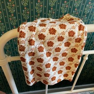 floral pattern denim skirt